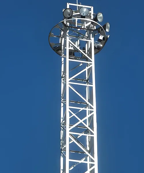 Torre de iluminación angular de acero de 4 patas