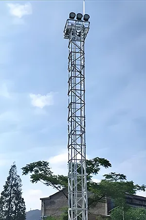 Torre de iluminación angular de acero de 4 patas