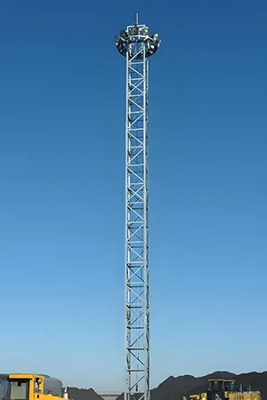 Torre de iluminación angular de acero de 4 patas